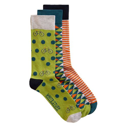 White Stuff Bicycle Geo Socks - 3 Pack